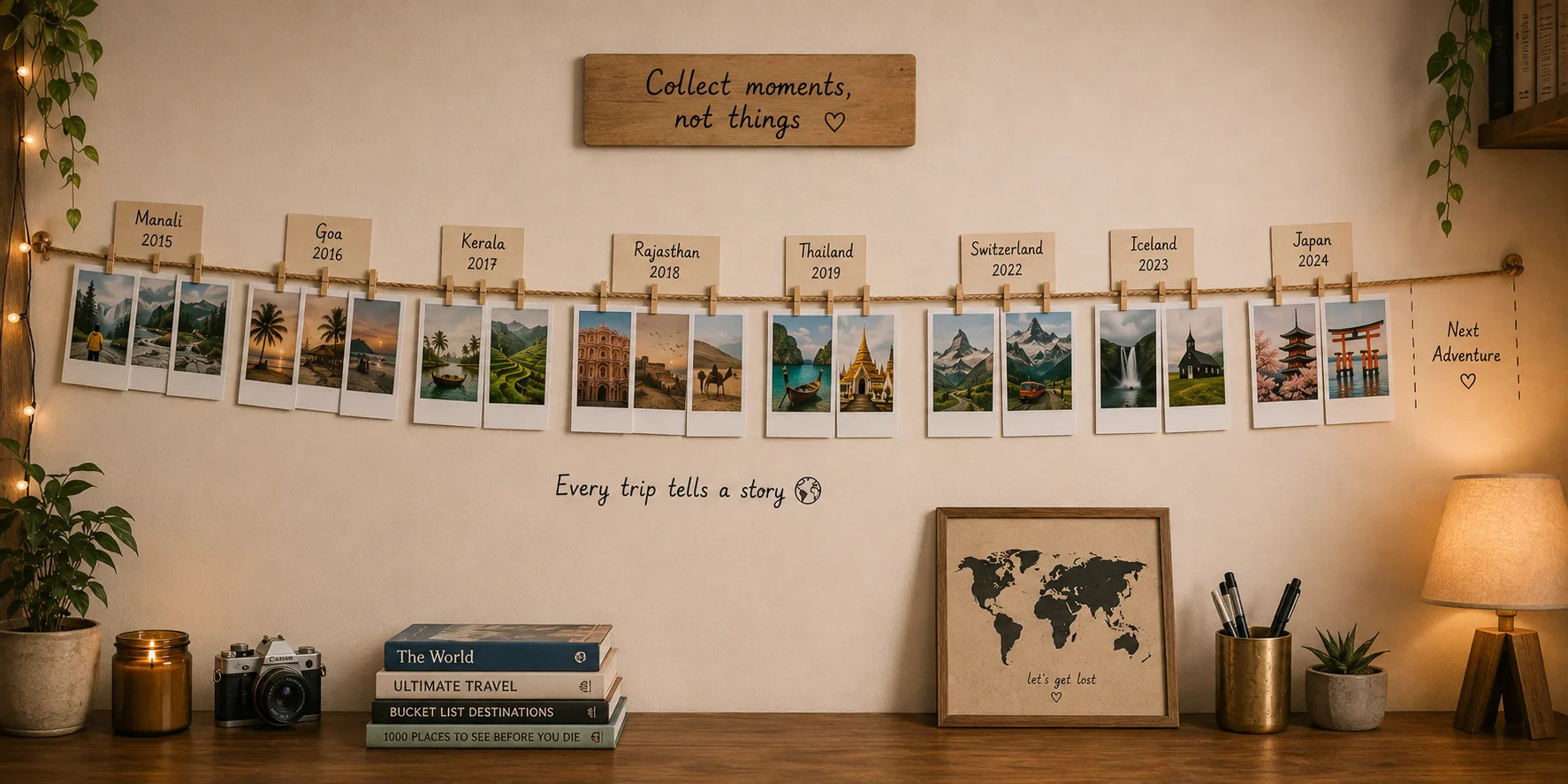 Chronological Travel Timeline photo-print display example