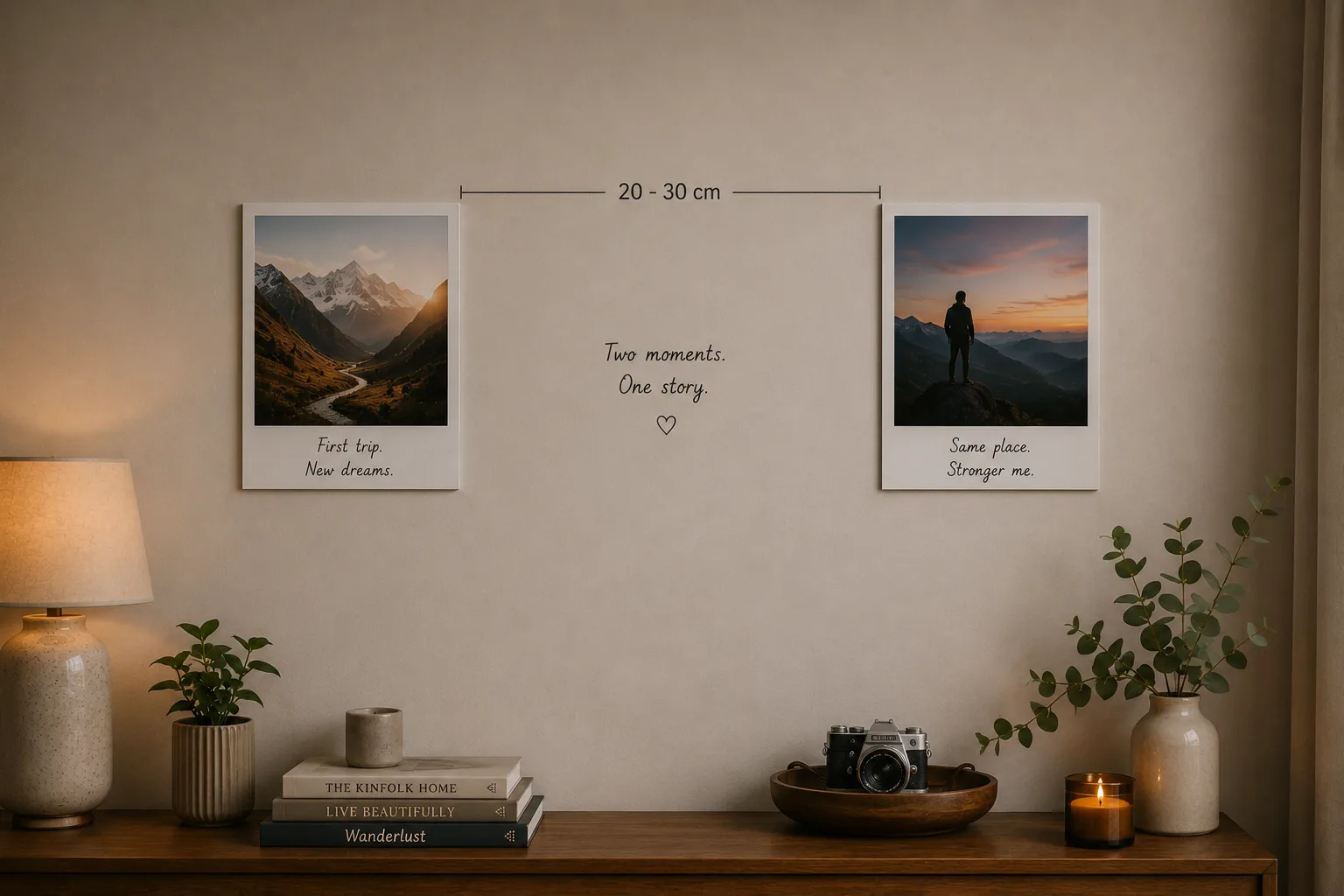 Duo with Breathing Room photo-print display example