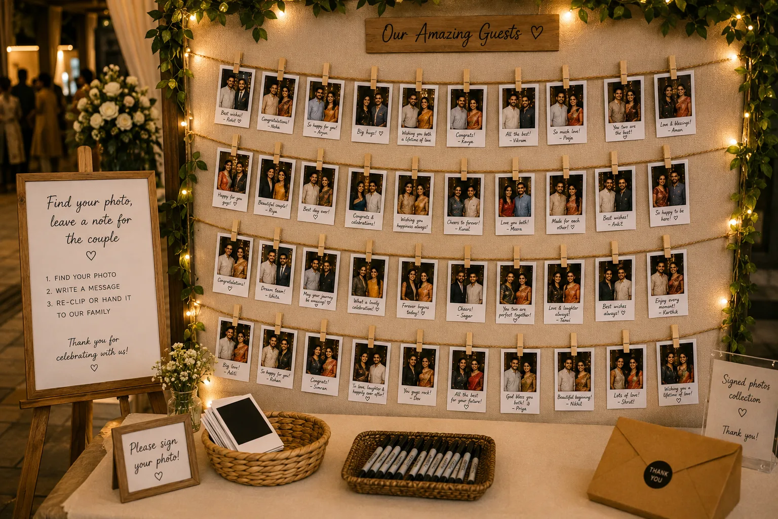 Guest Photo Rope Display photo-print display example